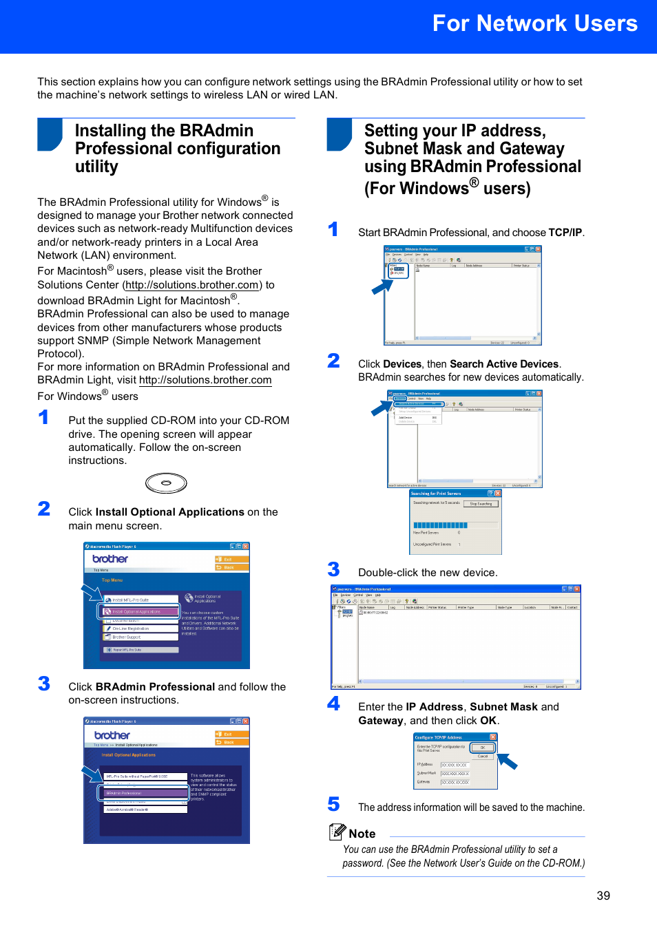 For network users, Users) | Brother MFC-820CW User Manual | Page 41 / 45