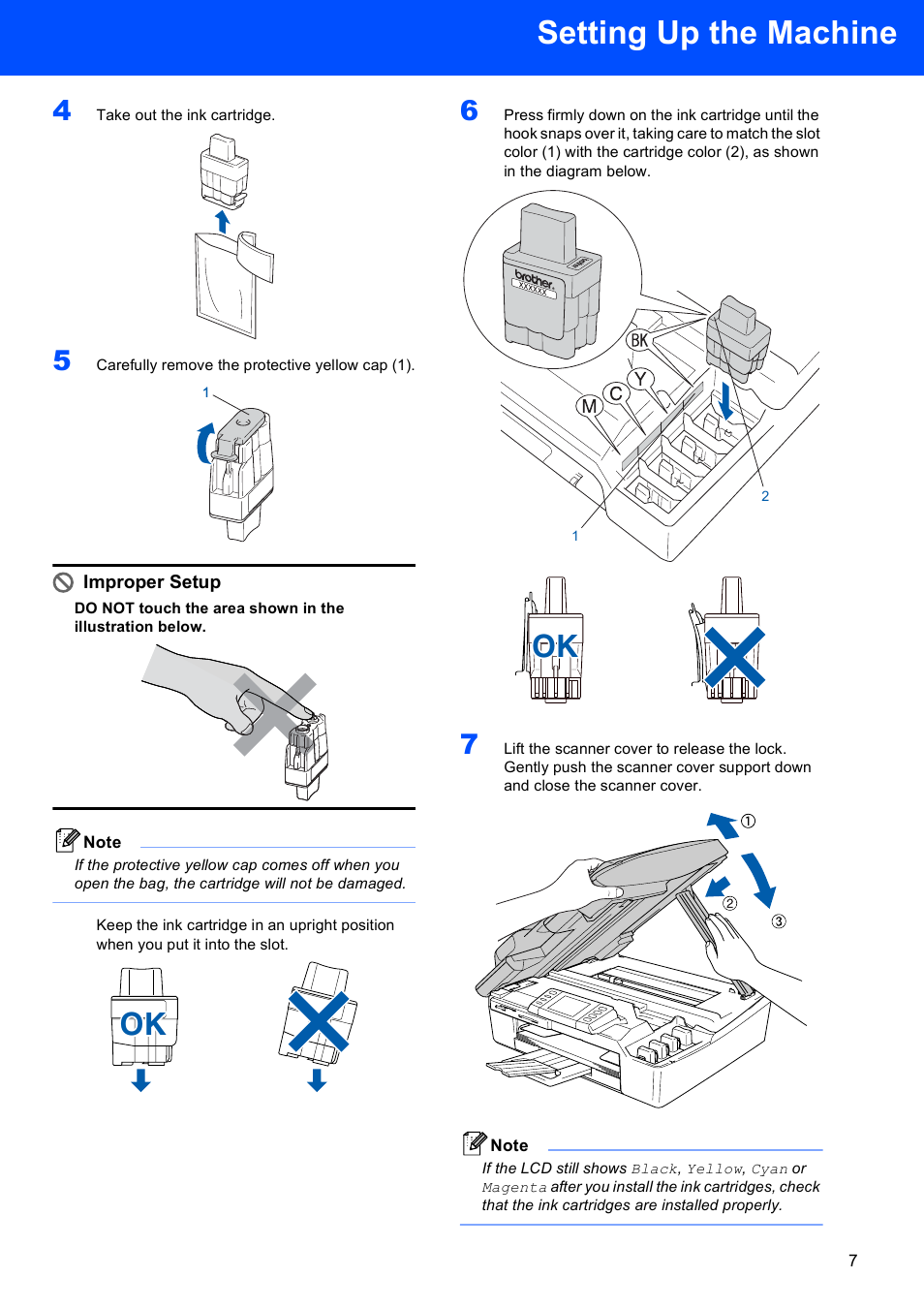 Setting up the machine | Brother MFC-820CW User Manual | Page 9 / 45