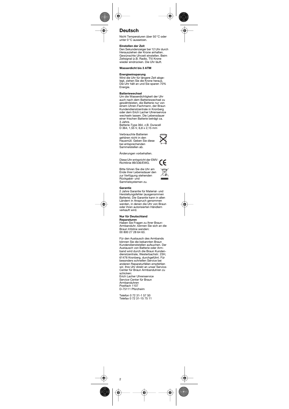 Deutsch | Braun AW12 User Manual | Page 2 / 8