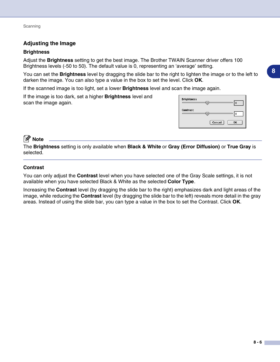 Adjusting the image | Brother MFC-9420CN User Manual | Page 116 / 145