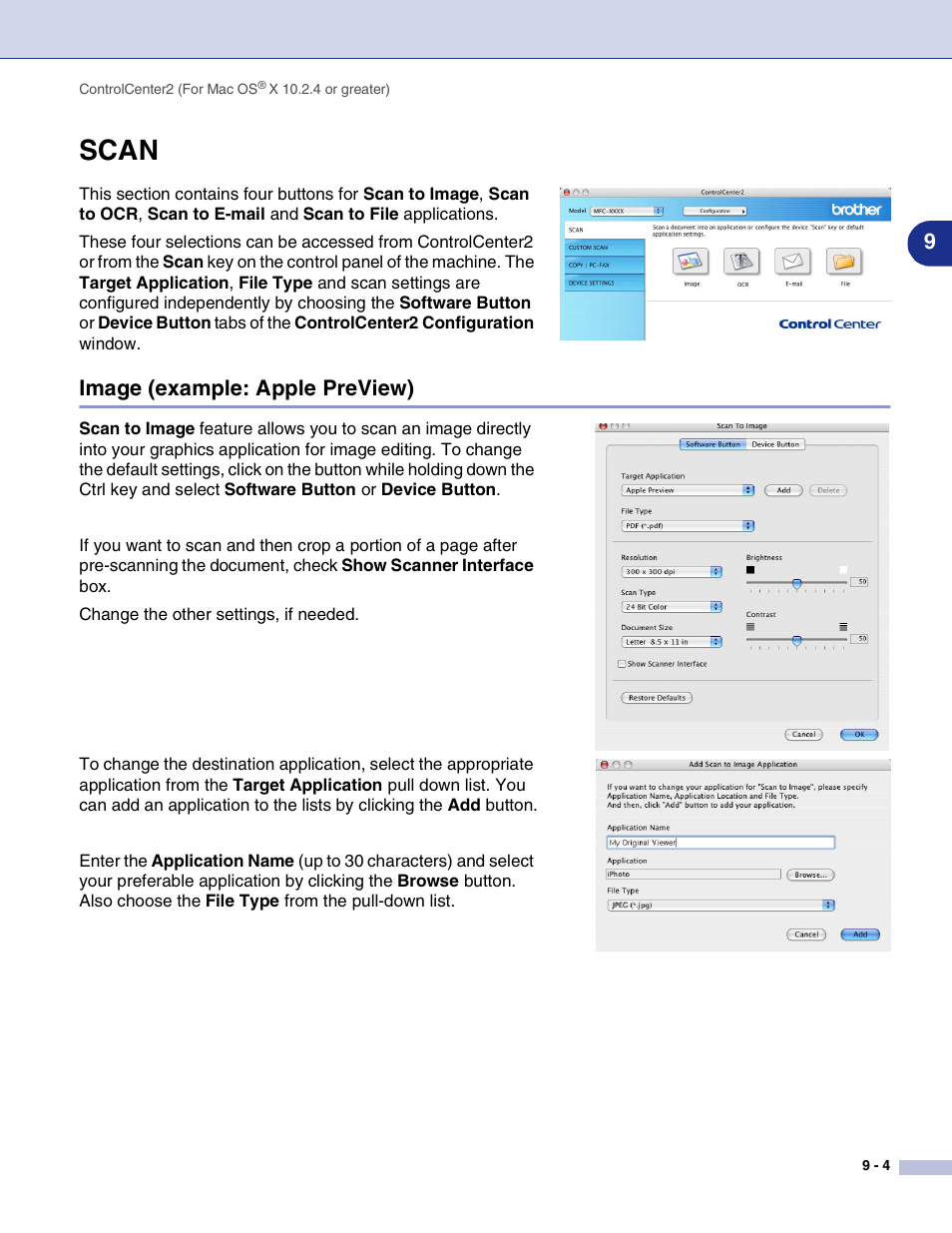 Scan, Image (example: apple preview), Scan -4 | Image (example: apple preview) -4 | Brother MFC-9420CN User Manual | Page 125 / 145