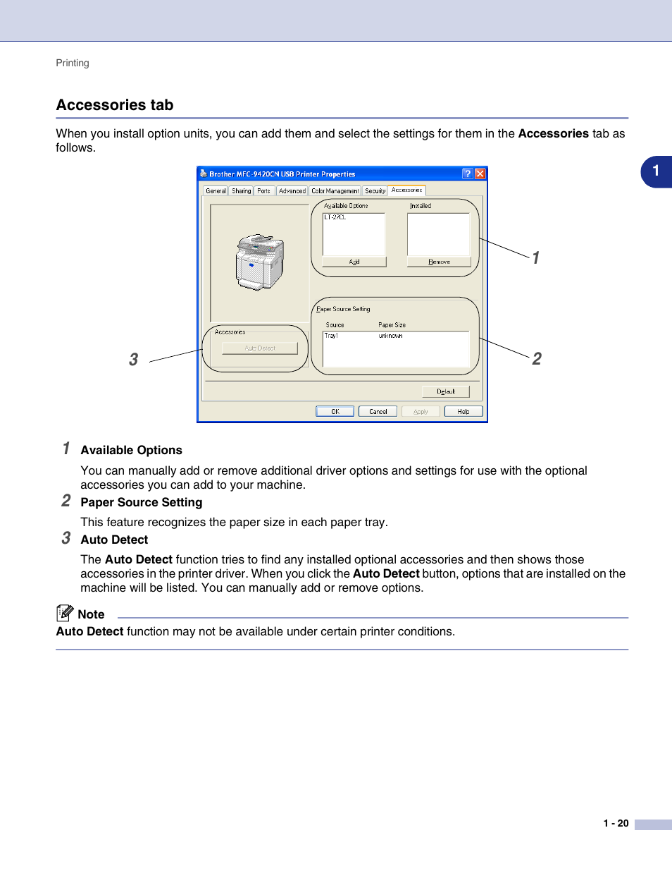 Accessories tab, Accessories tab -20 | Brother MFC-9420CN User Manual | Page 28 / 145