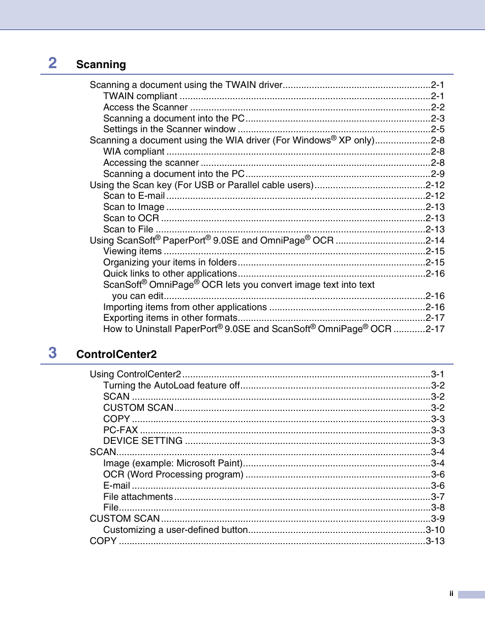 Brother MFC-9420CN User Manual | Page 3 / 145