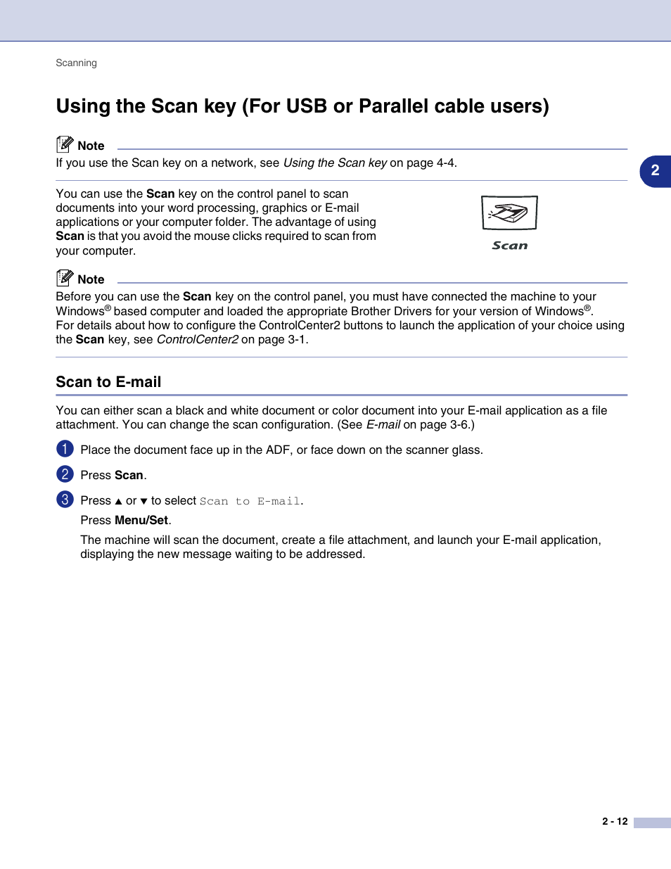 Scan to e-mail, Scan to e-mail -12 | Brother MFC-9420CN User Manual | Page 45 / 145