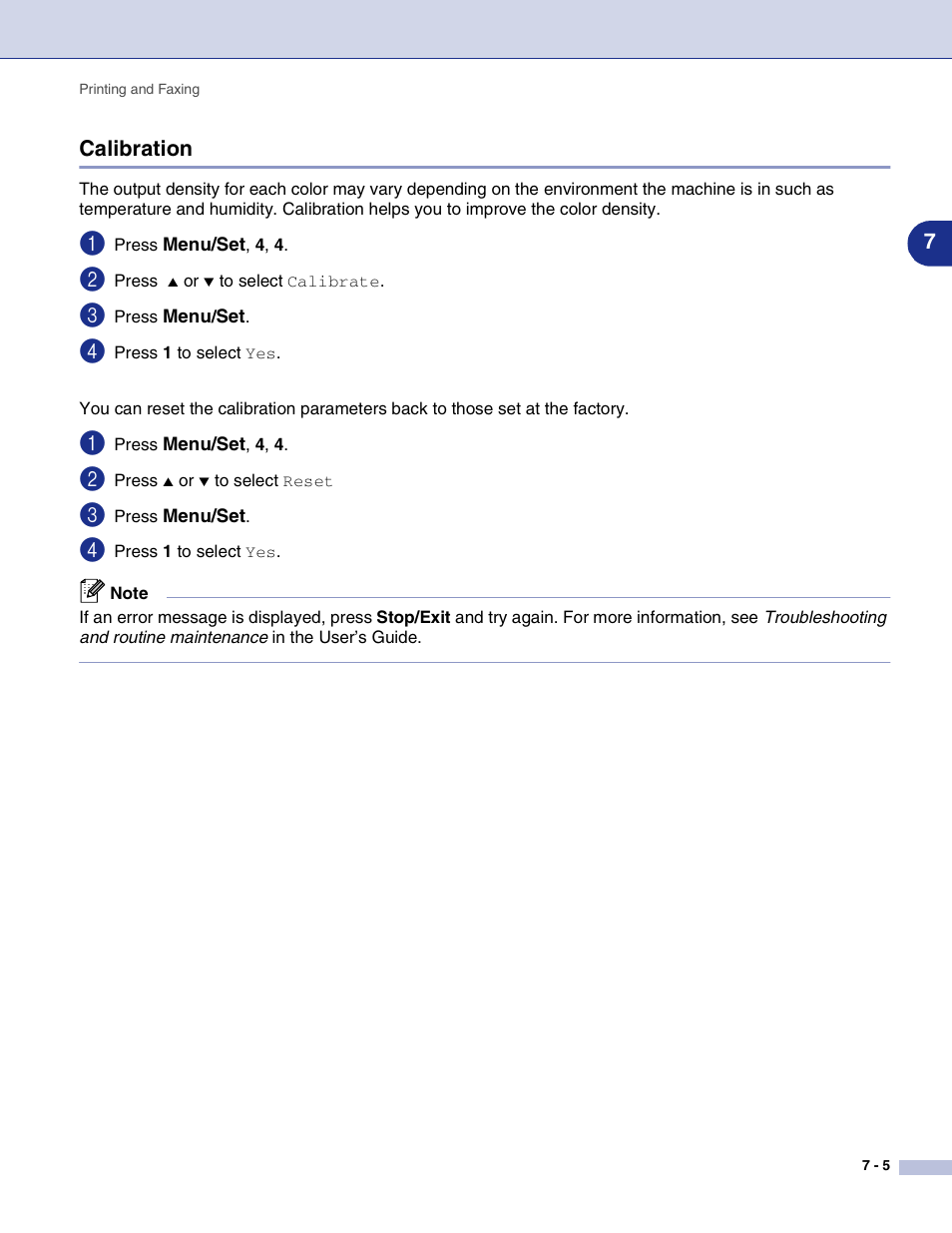 Calibration, Calibration -5 | Brother MFC-9420CN User Manual | Page 93 / 145