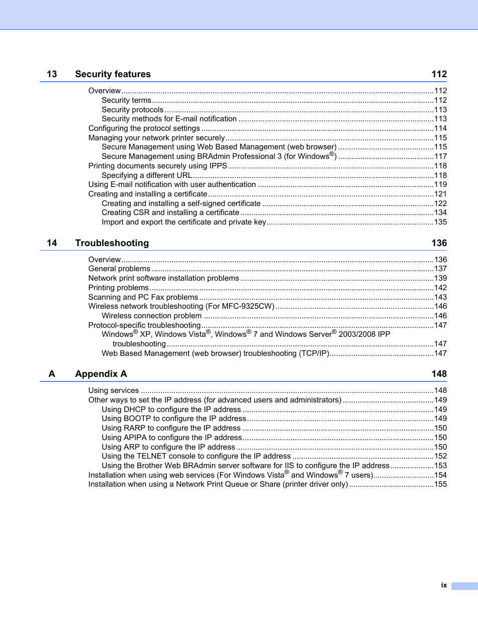 Brother MFC-9325CW User Manual | Page 10 / 192