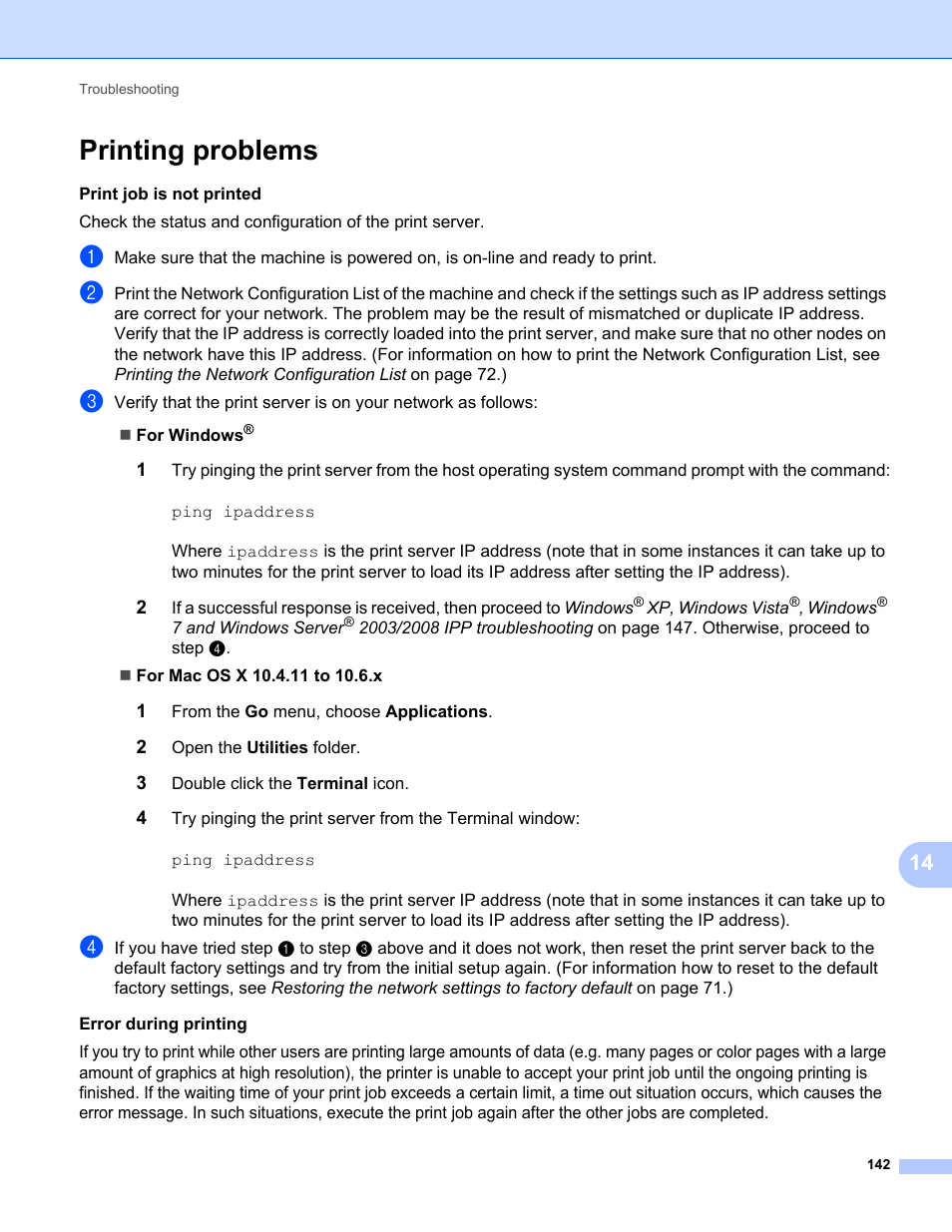 Printing problems | Brother MFC-9325CW User Manual | Page 153 / 192