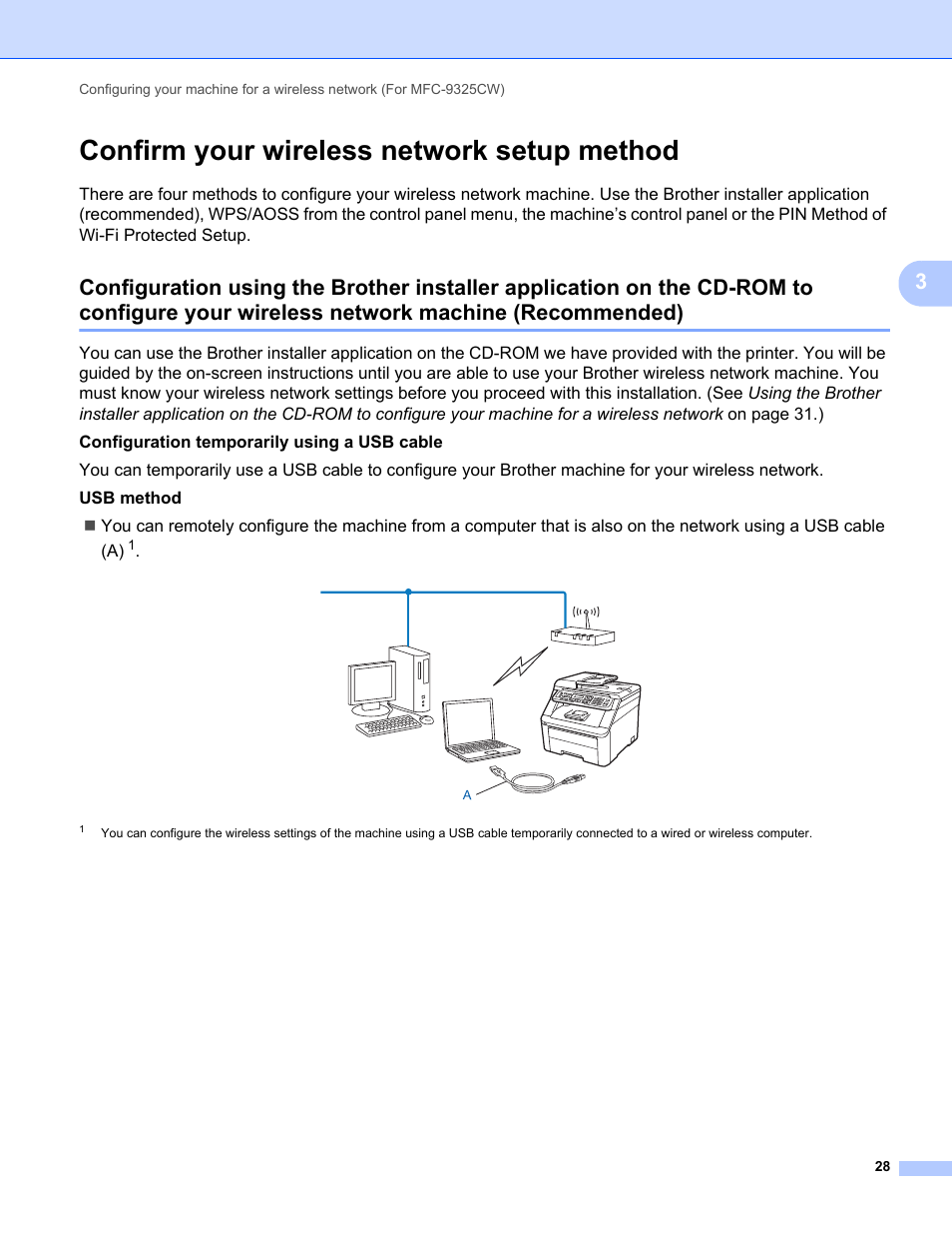 Confirm your wireless network setup method, Network machine (recommended) | Brother MFC-9325CW User Manual | Page 39 / 192