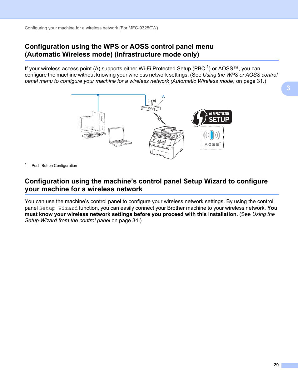 Infrastructure mode only), Wireless network | Brother MFC-9325CW User Manual | Page 40 / 192