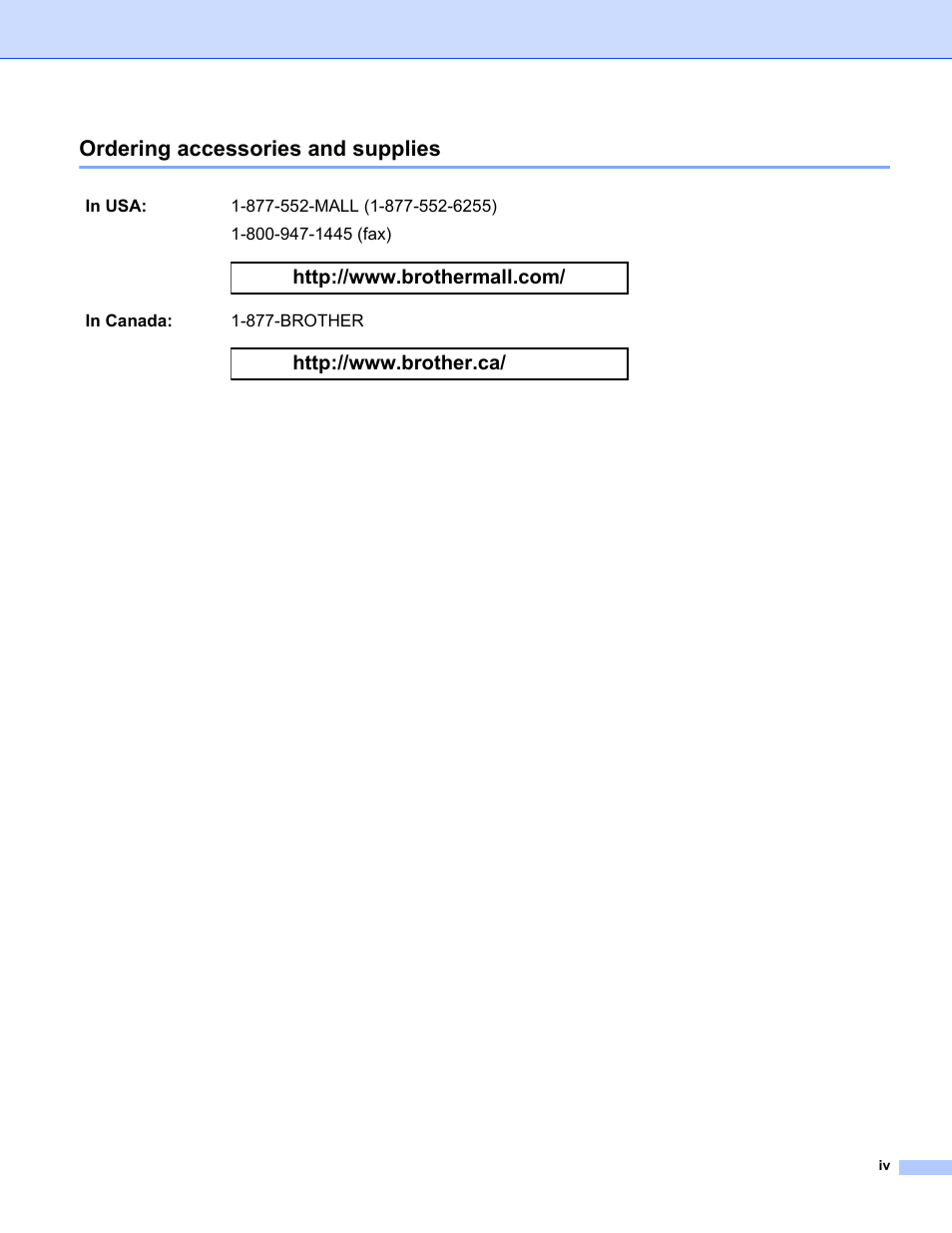 Ordering accessories and supplies | Brother MFC-9325CW User Manual | Page 5 / 192