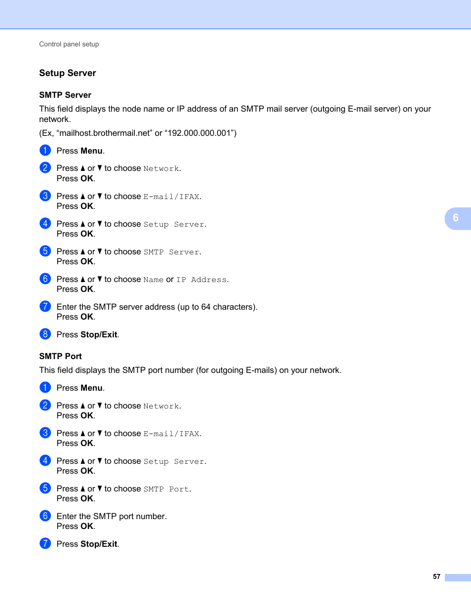 Setup server | Brother MFC-9325CW User Manual | Page 68 / 192