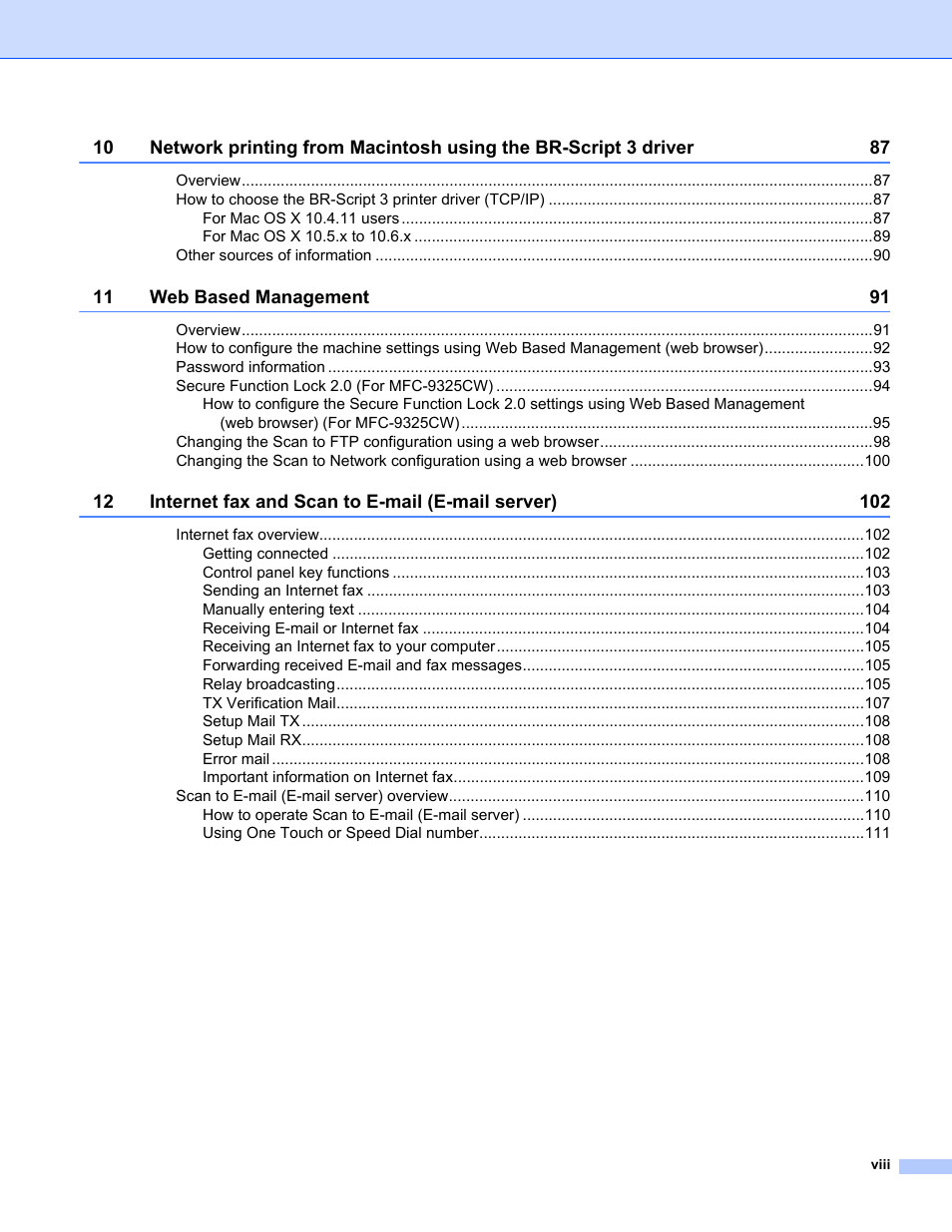 Brother MFC-9325CW User Manual | Page 9 / 192