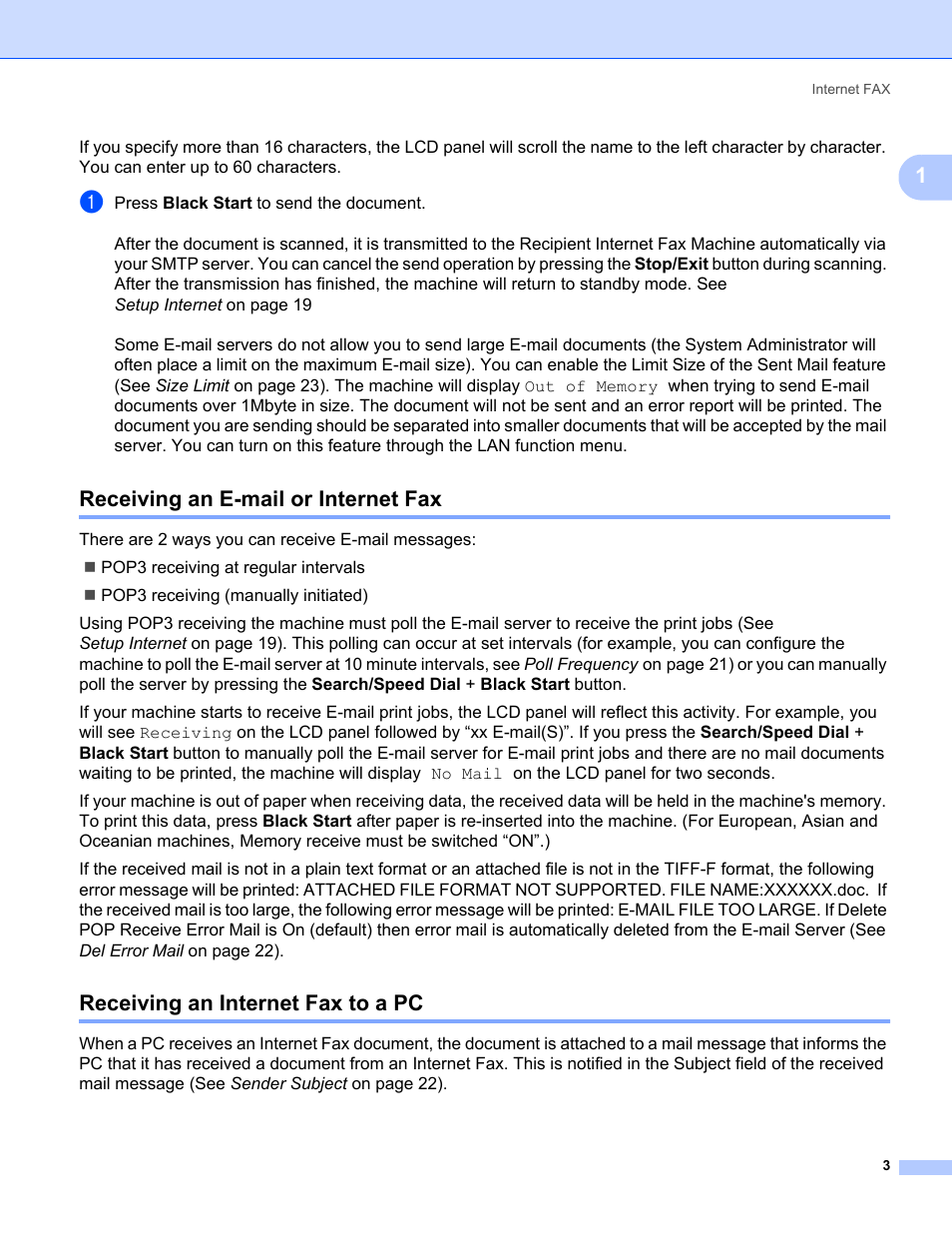 Receiving an e-mail or internet fax, Receiving an internet fax to a pc | Brother MFC-5460CN User Manual | Page 8 / 35