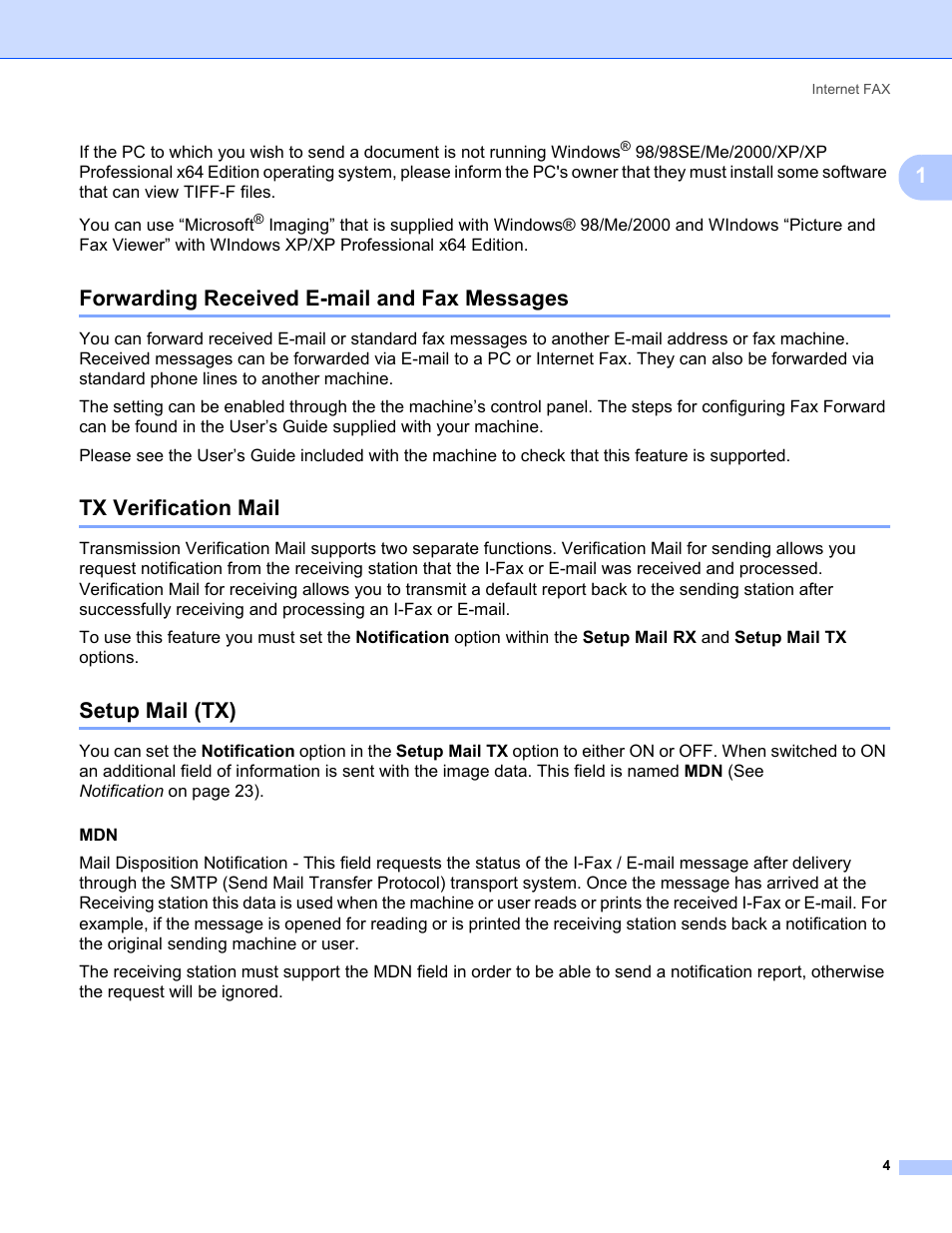 Forwarding received e-mail and fax messages, Tx verification mail, Setup mail (tx) | Brother MFC-5460CN User Manual | Page 9 / 35