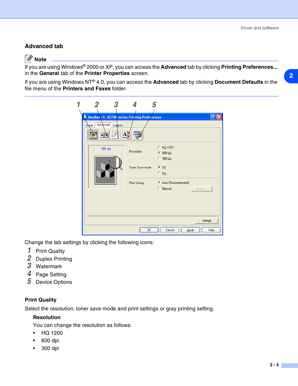 Brother HL-2070N User Manual | Page 30 / 109