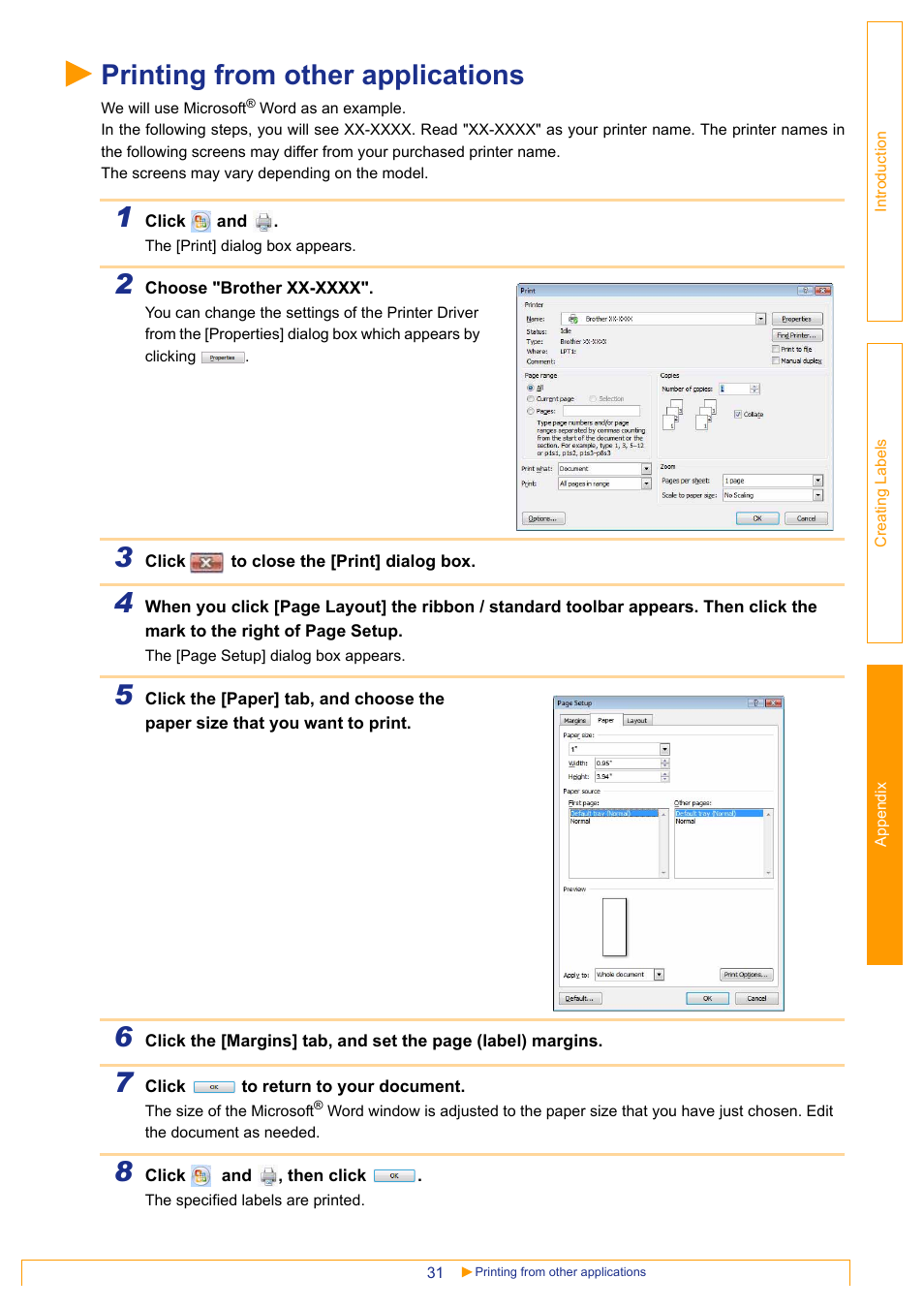 Printing from other applications | Brother PT-3600 User Manual | Page 31 / 31