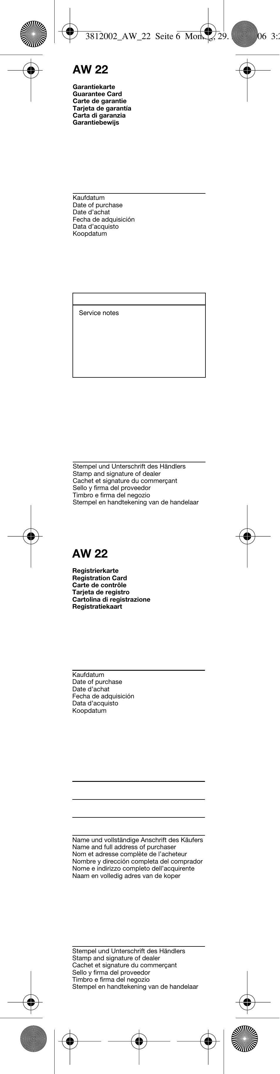 Aw 22 | Braun AW22 User Manual | Page 6 / 6