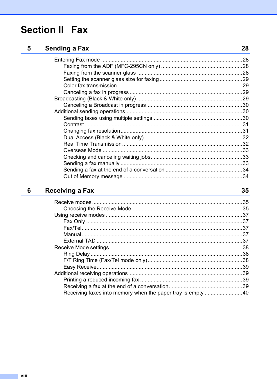 Brother MFC-255CW User Manual | Page 10 / 180