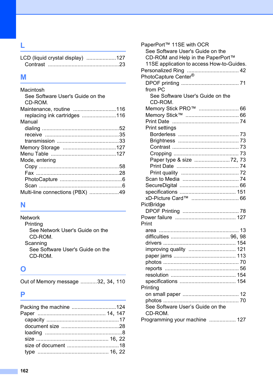 Brother MFC-255CW User Manual | Page 176 / 180