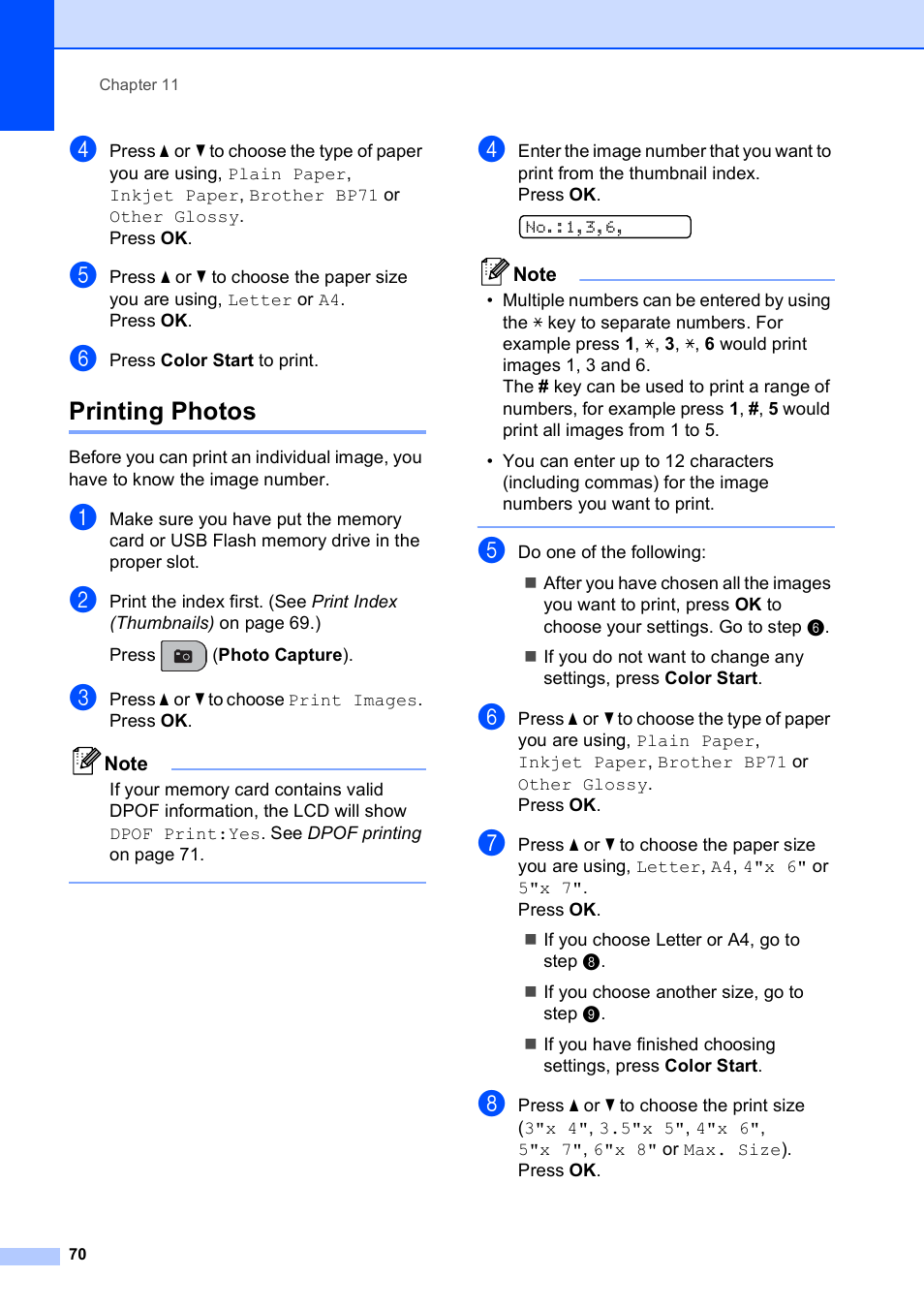 Printing photos | Brother MFC-255CW User Manual | Page 84 / 180
