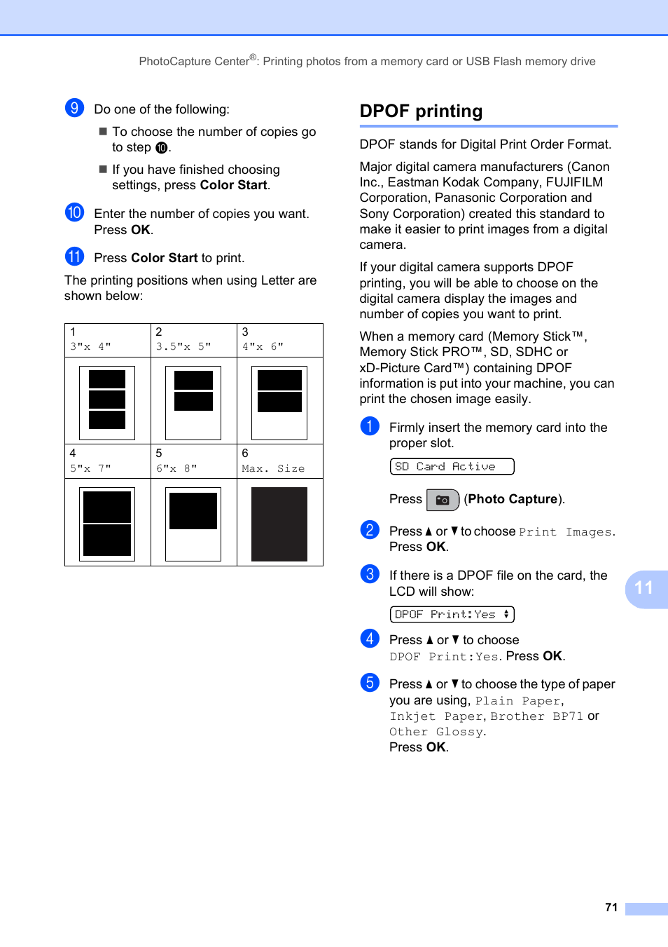 Dpof printing | Brother MFC-255CW User Manual | Page 85 / 180