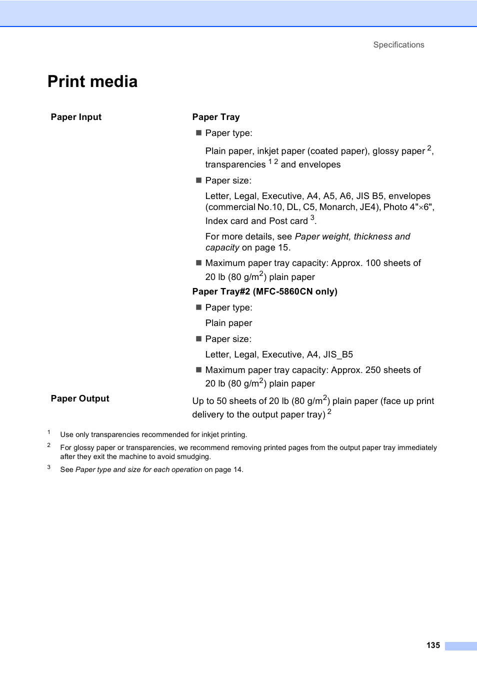 Print media | Brother MFC-5860CN User Manual | Page 151 / 169