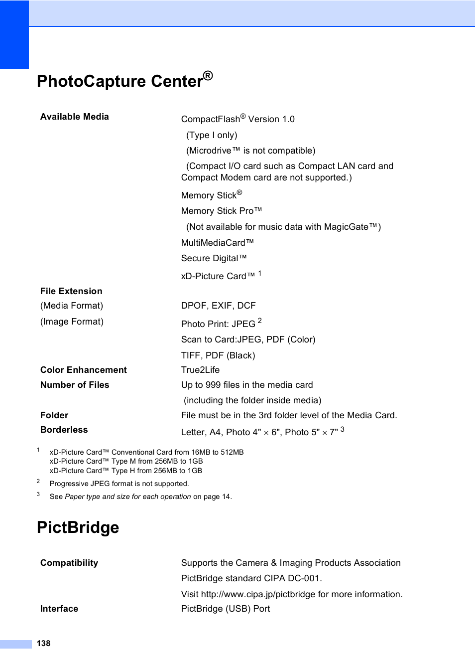 Photocapture center, Pictbridge | Brother MFC-5860CN User Manual | Page 154 / 169