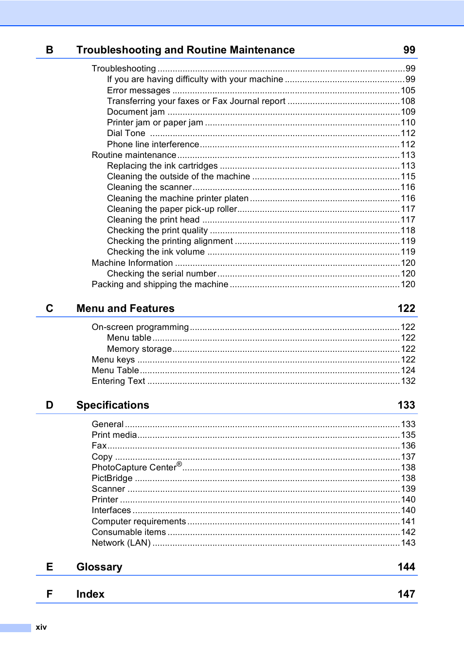 Brother MFC-5860CN User Manual | Page 16 / 169