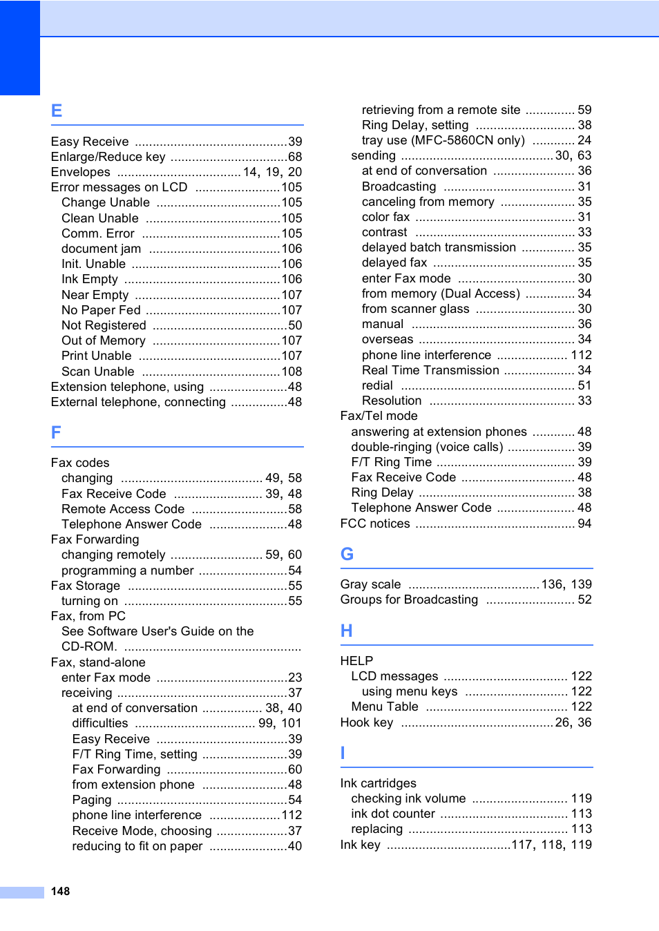 Brother MFC-5860CN User Manual | Page 164 / 169