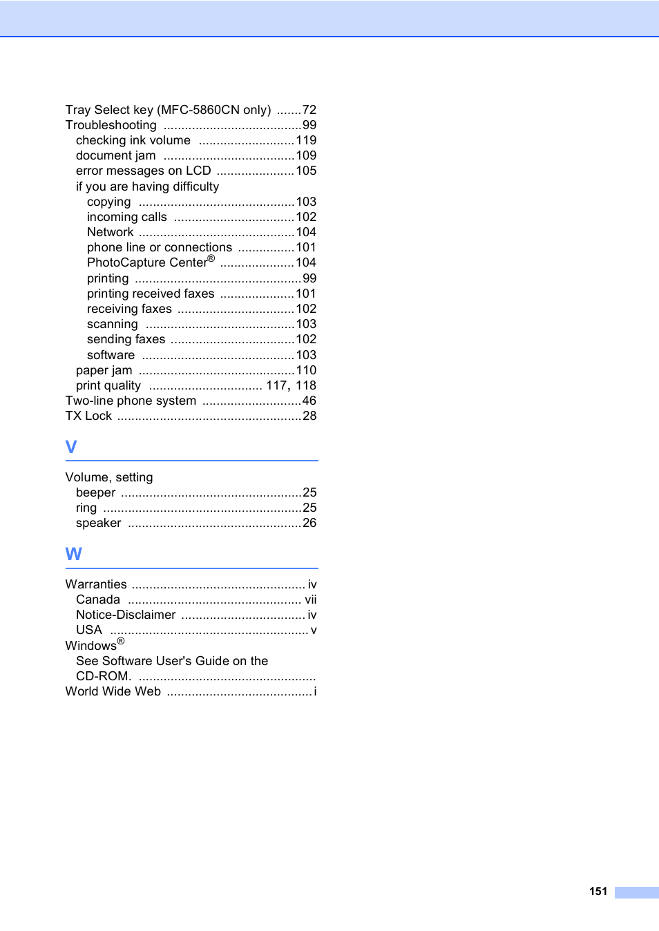 Brother MFC-5860CN User Manual | Page 167 / 169