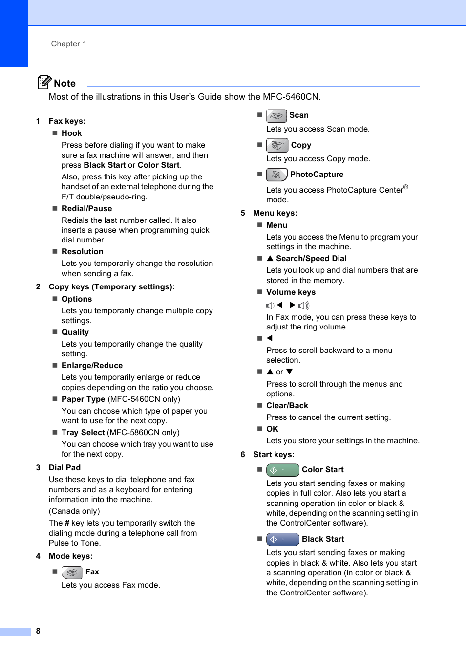 Brother MFC-5860CN User Manual | Page 24 / 169