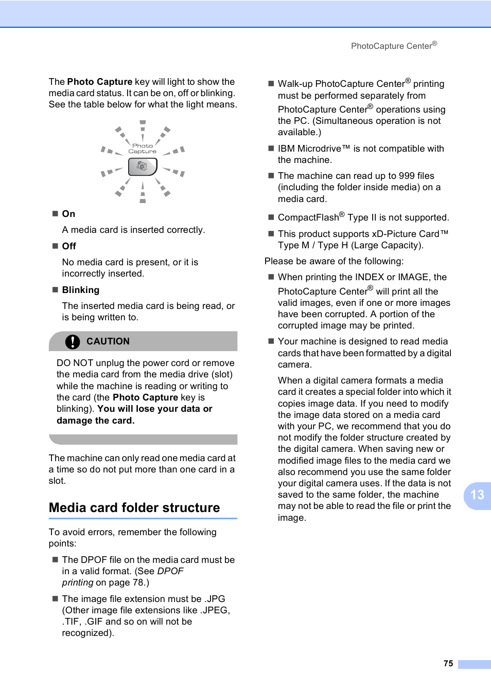 Media card folder structure | Brother MFC-5860CN User Manual | Page 91 / 169