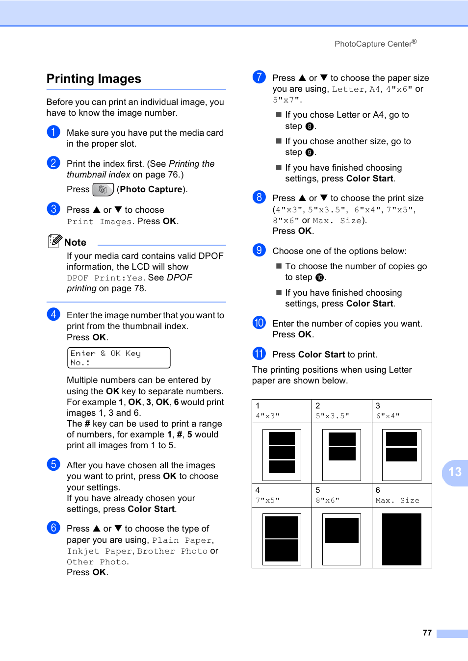 Printing images, 13 printing images | Brother MFC-5860CN User Manual | Page 93 / 169