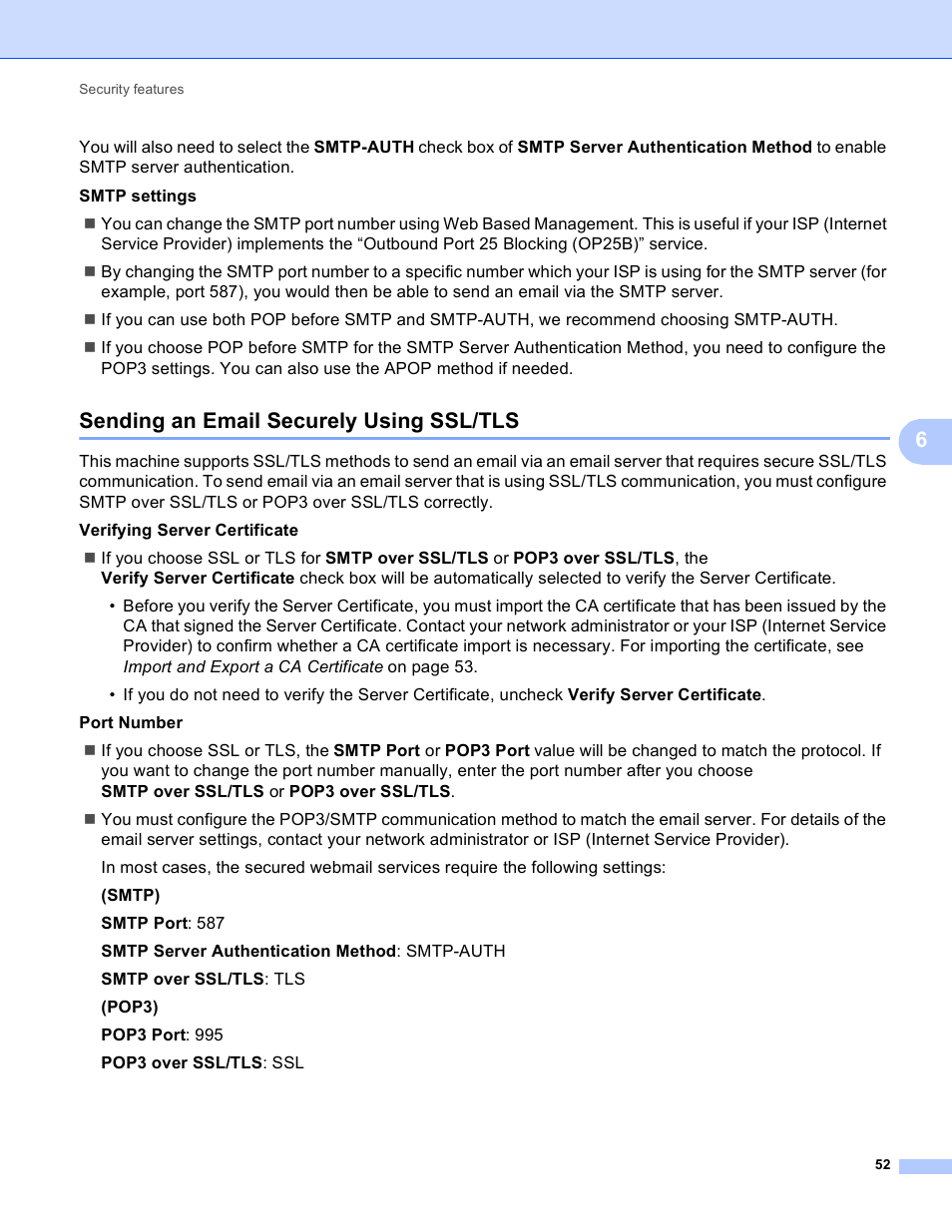 Sending an email securely using ssl/tls | Brother ADS-1000W User Manual | Page 55 / 70