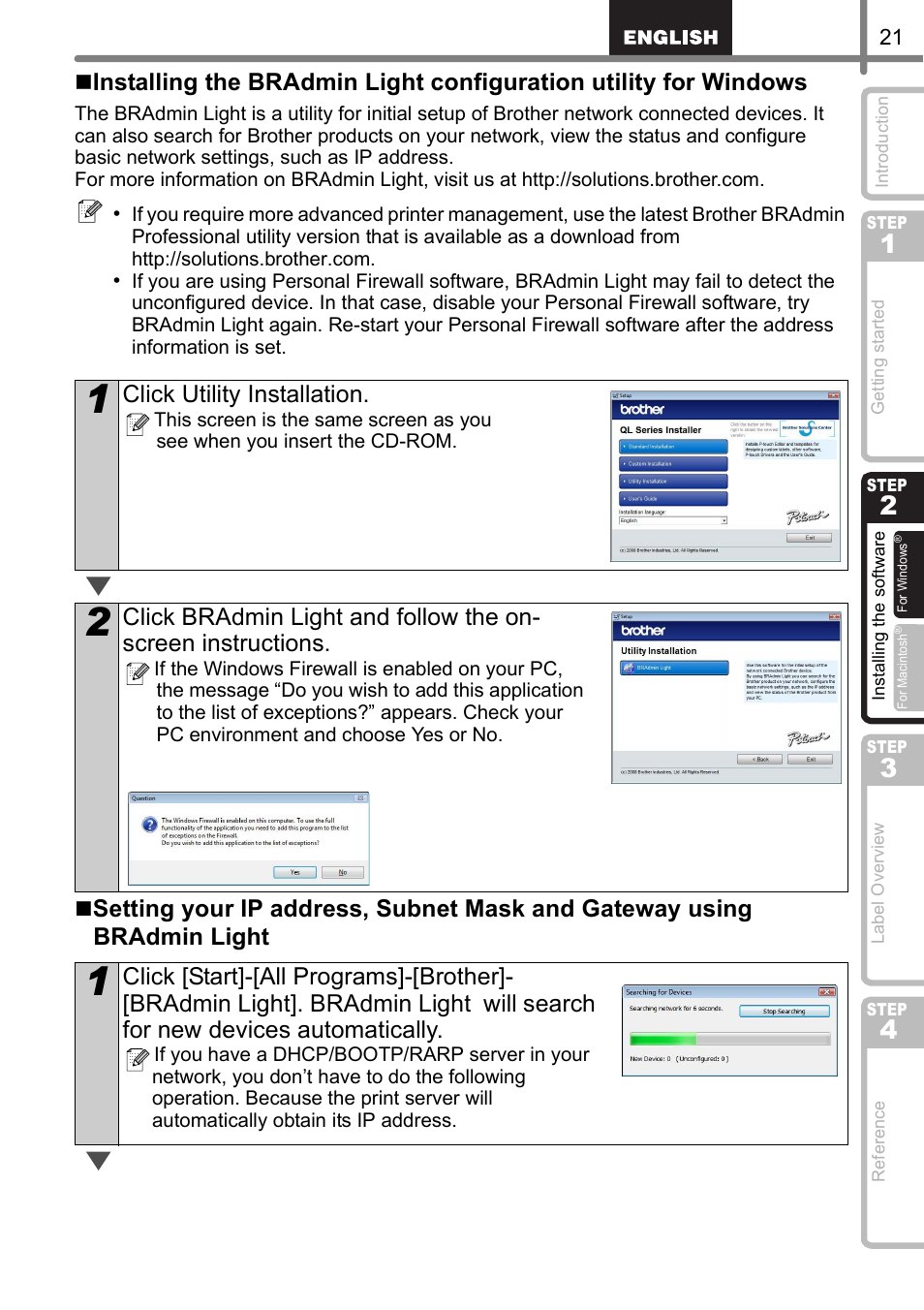 Click utility installation | Brother QL-570 User Manual | Page 27 / 106