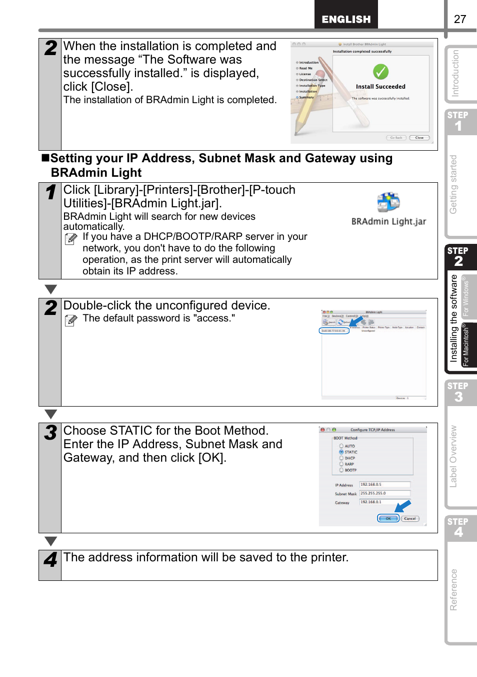 Double-click the unconfigured device | Brother QL-570 User Manual | Page 33 / 106