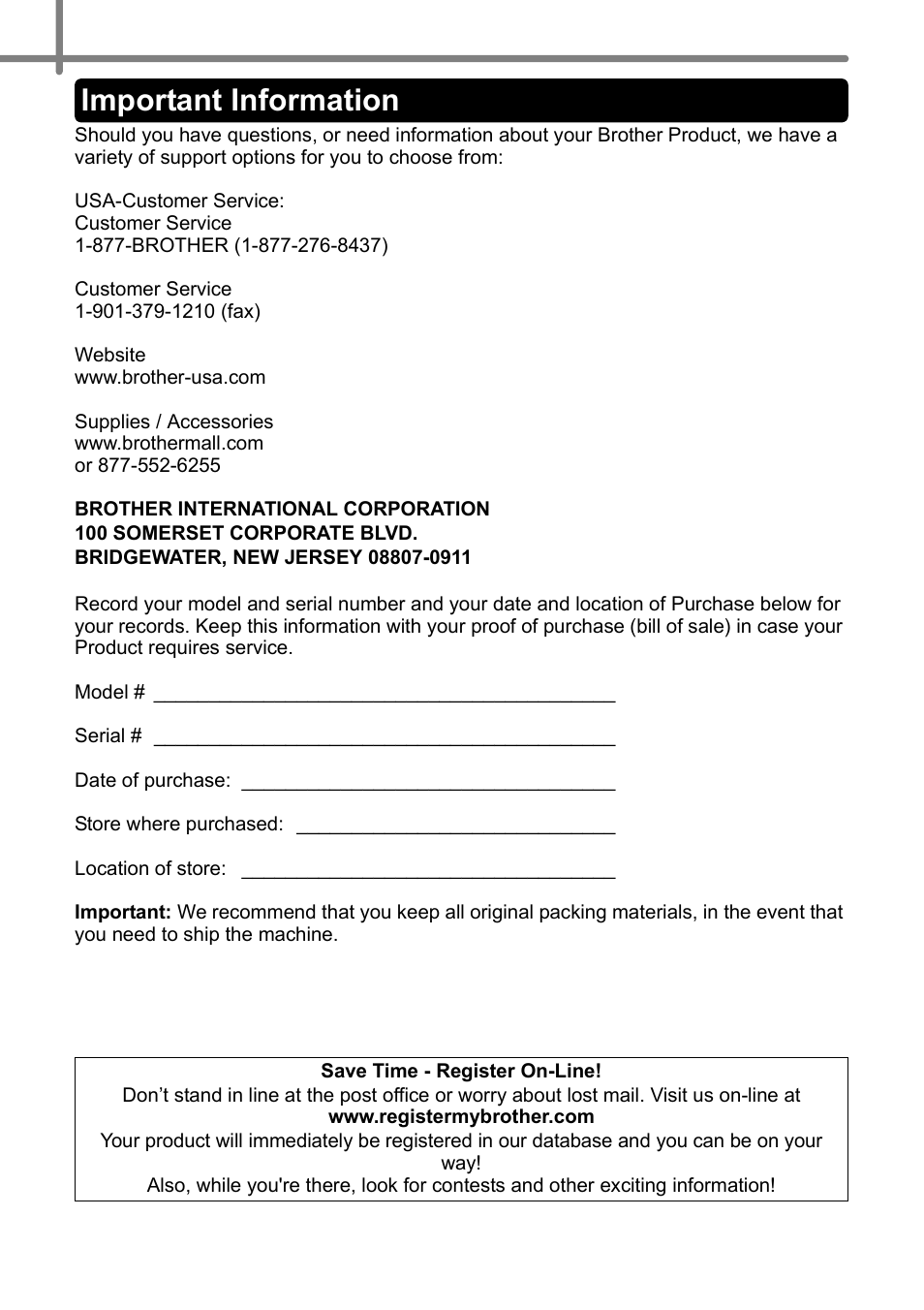 Important information | Brother QL-570 User Manual | Page 6 / 106