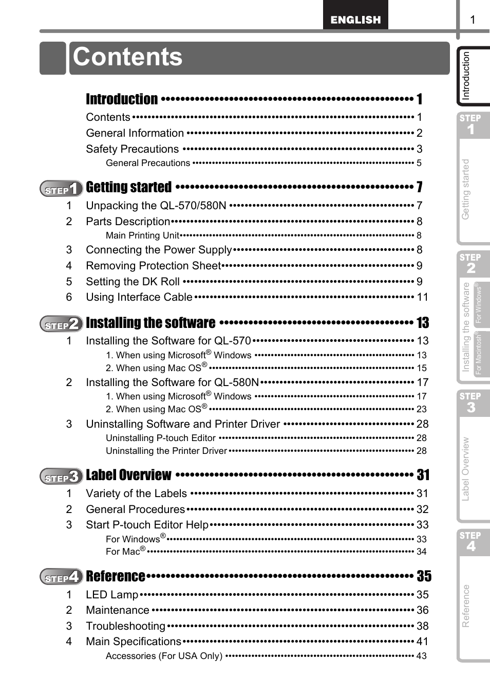 Brother QL-570 User Manual | Page 7 / 106