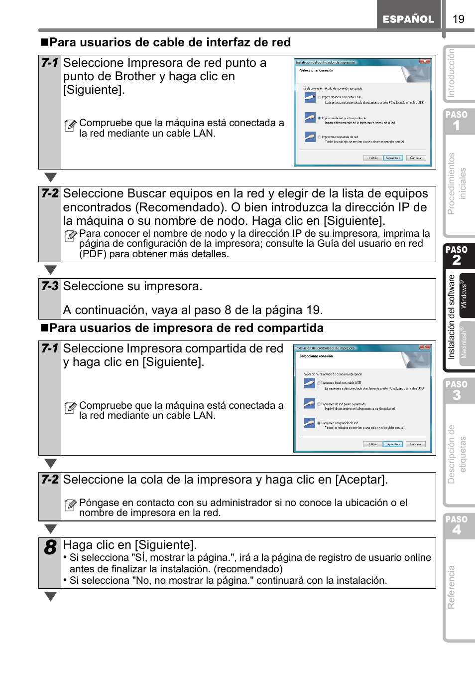 Haga clic en [siguiente | Brother QL-570 User Manual | Page 75 / 106