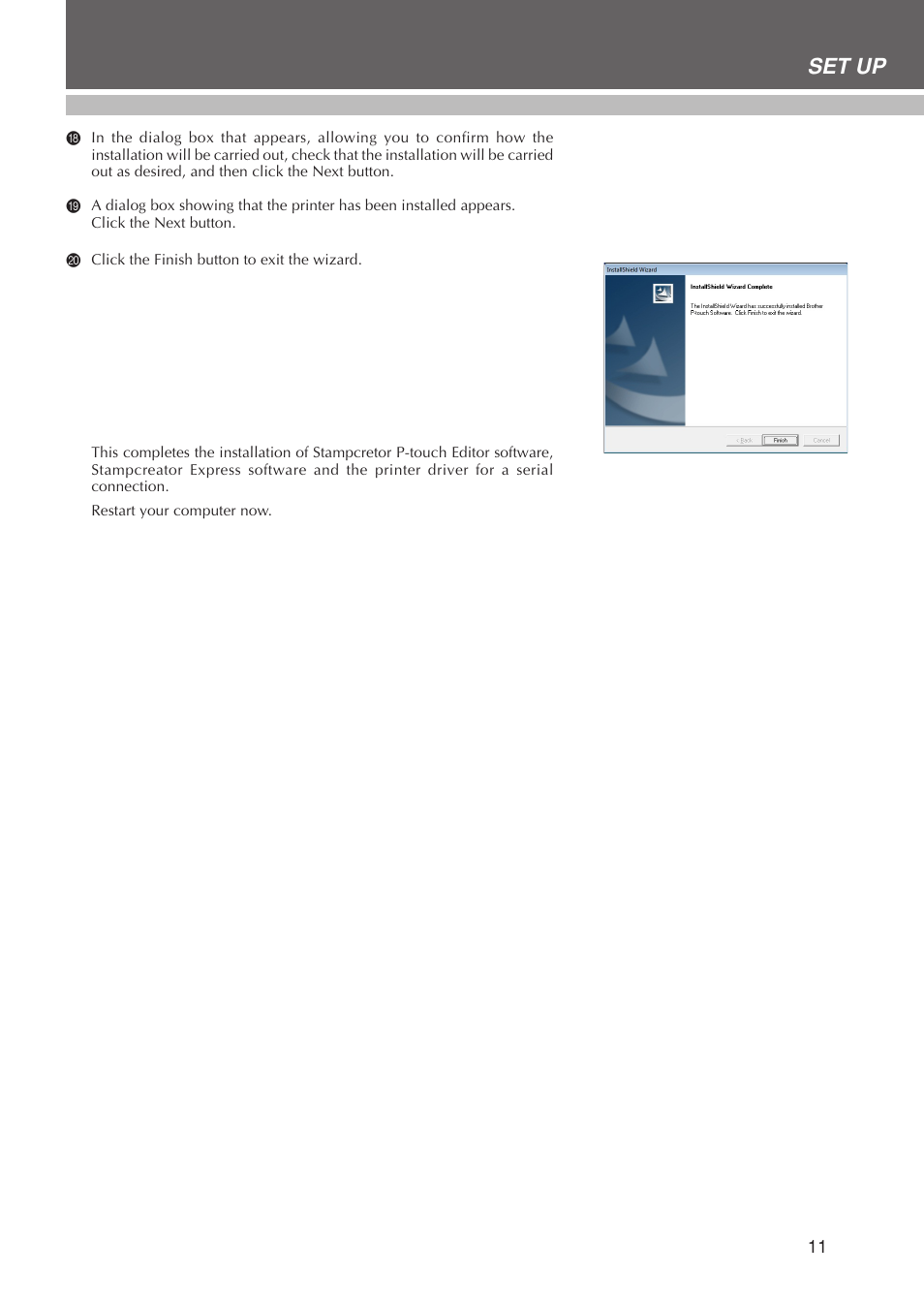 Set up | Brother SC-2000USB User Manual | Page 15 / 63