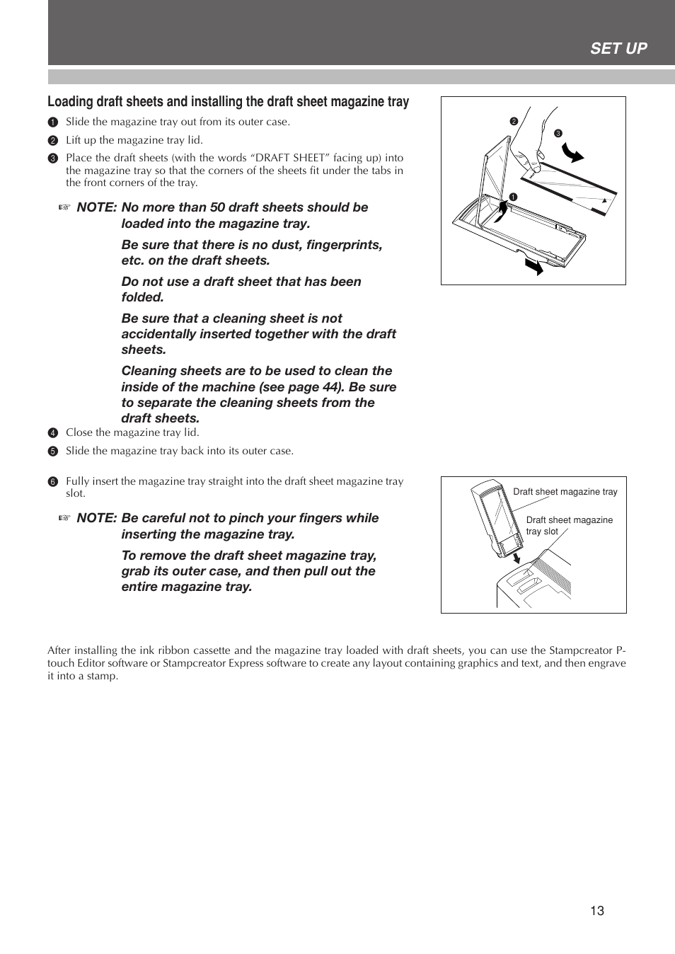 Set up | Brother SC-2000USB User Manual | Page 17 / 63