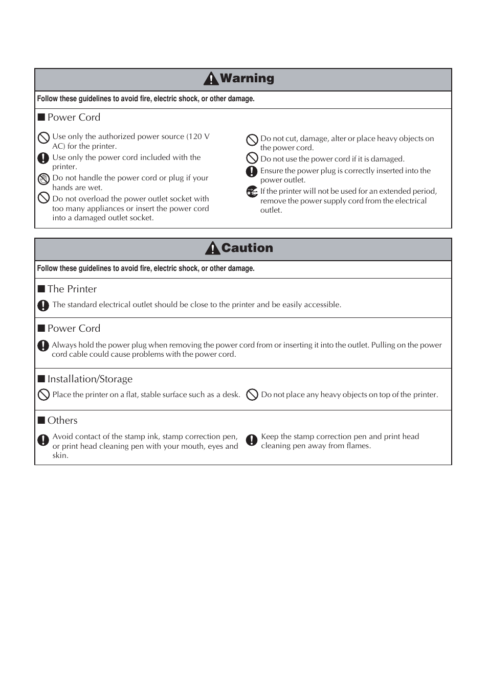 Caution, Warning | Brother SC-2000USB User Manual | Page 4 / 63