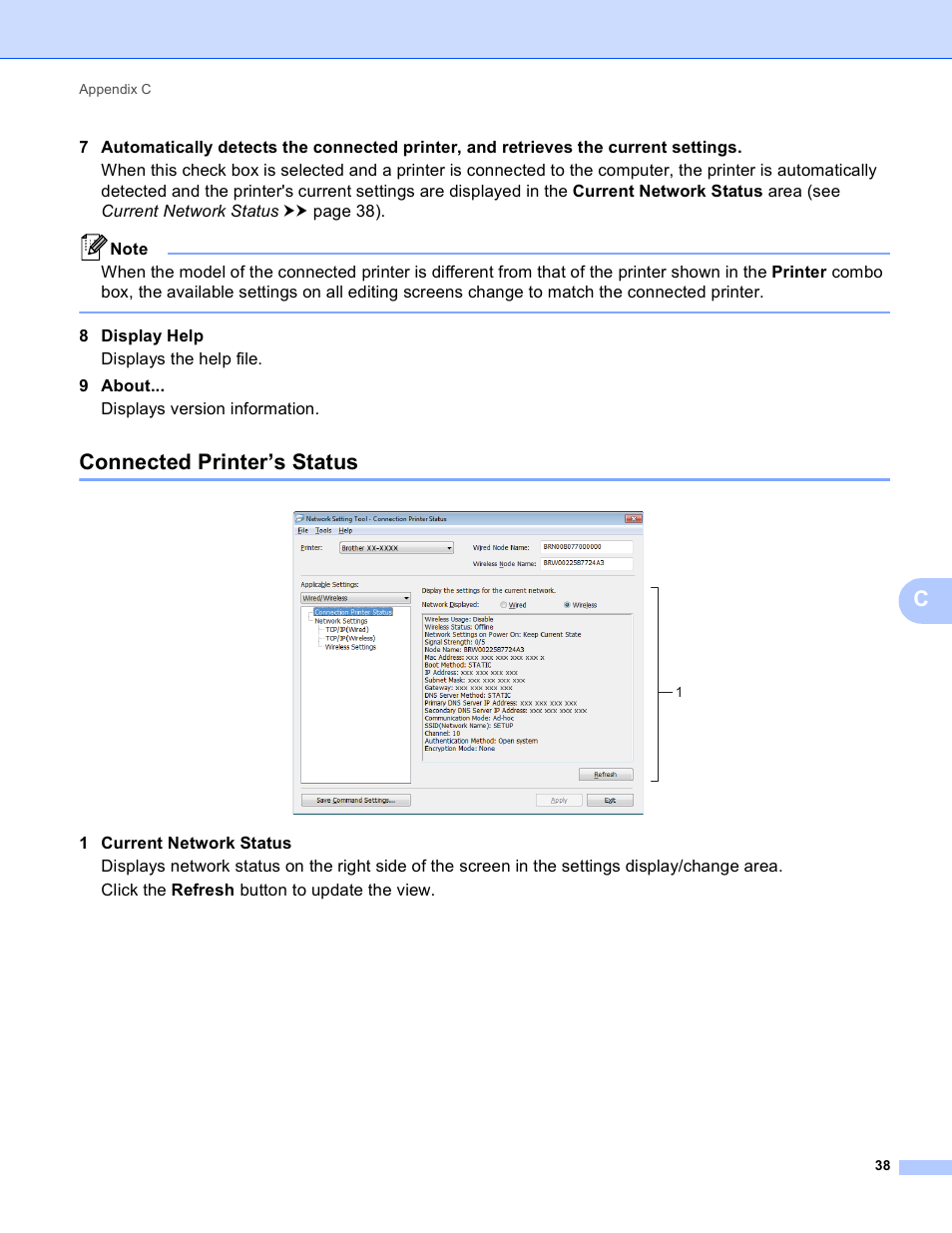 Connected printer’s status | Brother QL-720NW User Manual | Page 43 / 48