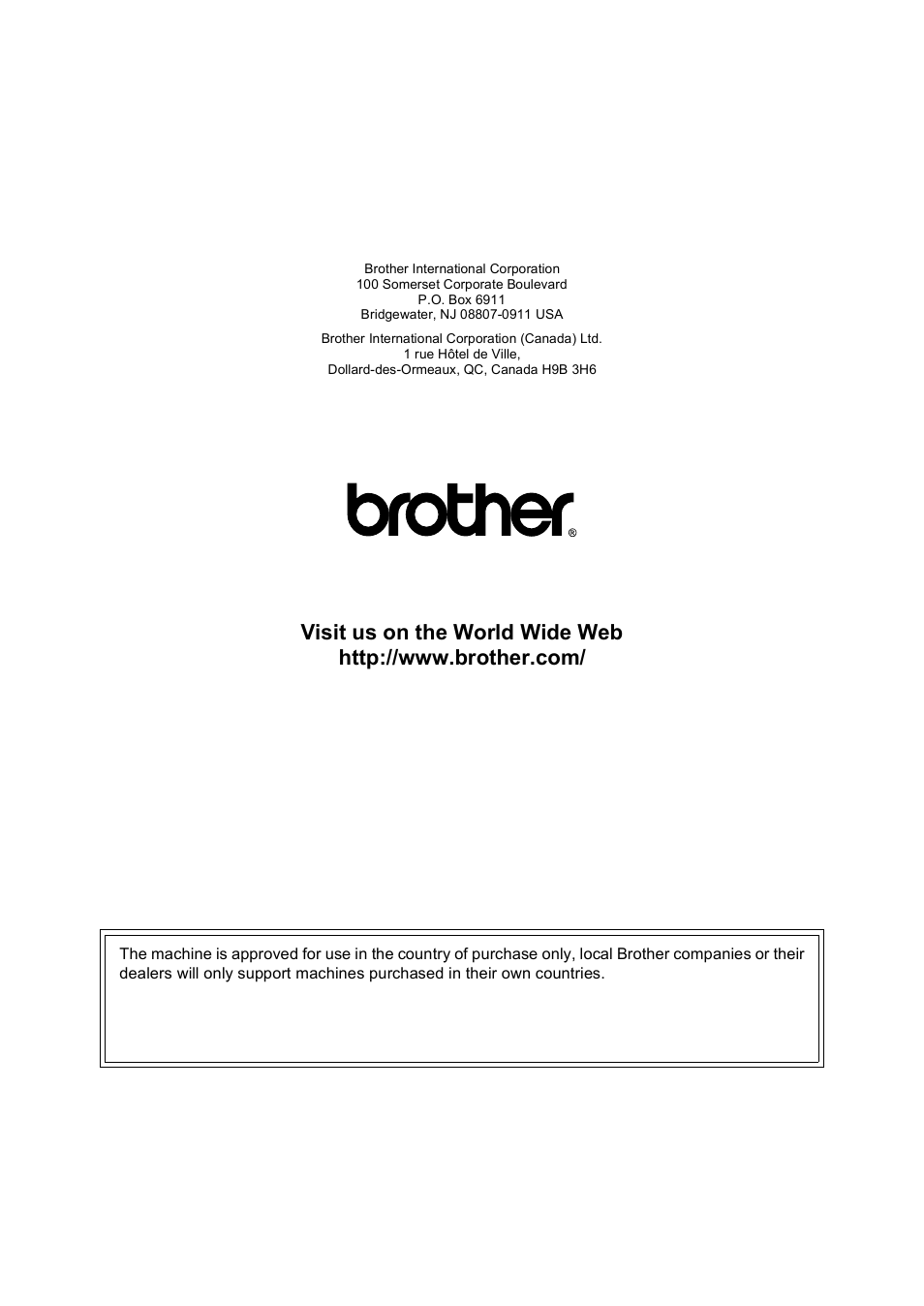 Brother usa/can | Brother MFC 9560CDW User Manual | Page 101 / 101