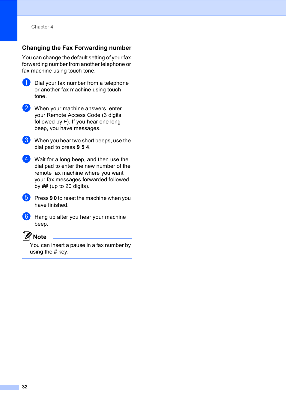 Changing the fax forwarding number | Brother MFC 9560CDW User Manual | Page 38 / 101