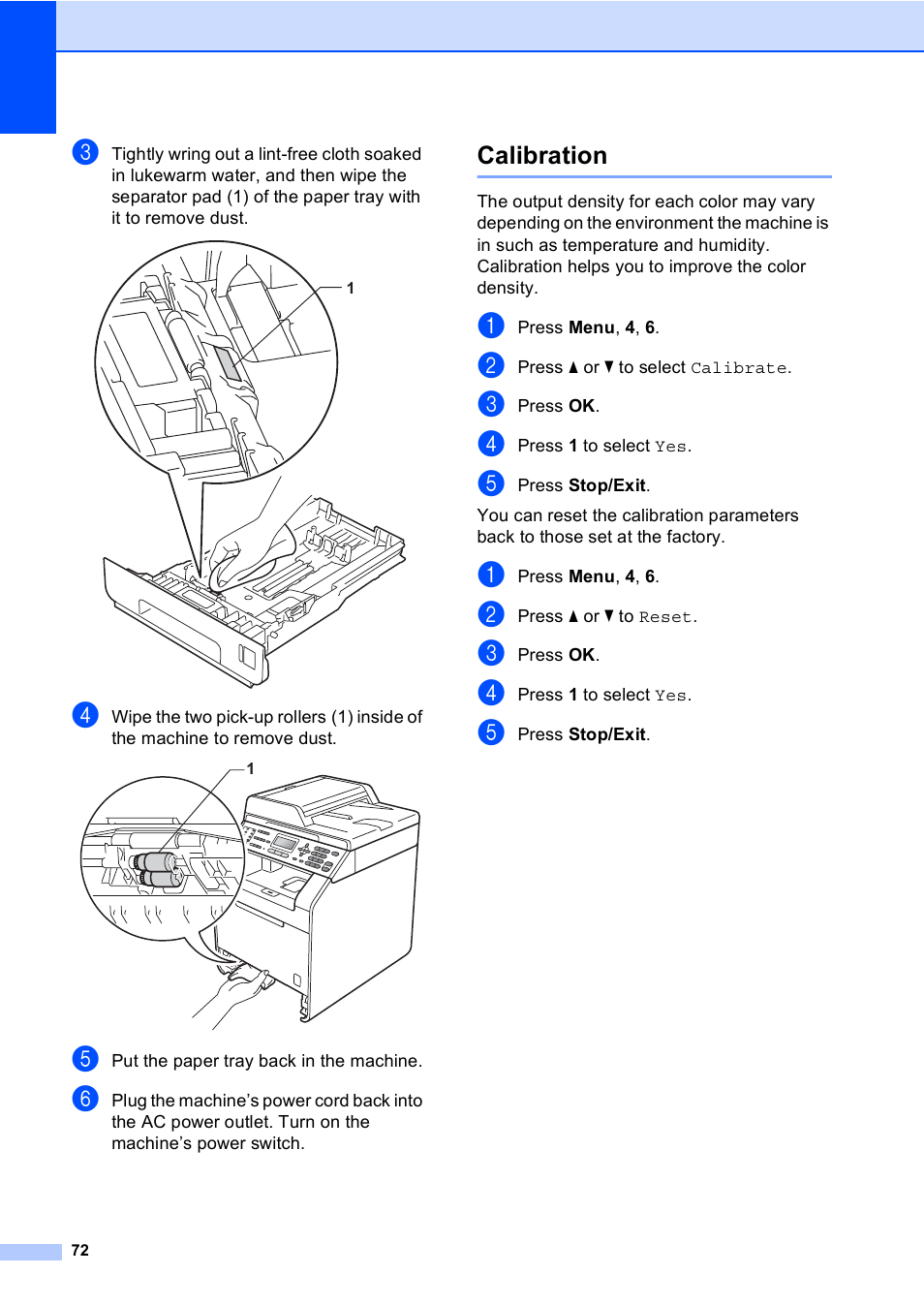 Calibration | Brother MFC 9560CDW User Manual | Page 78 / 101