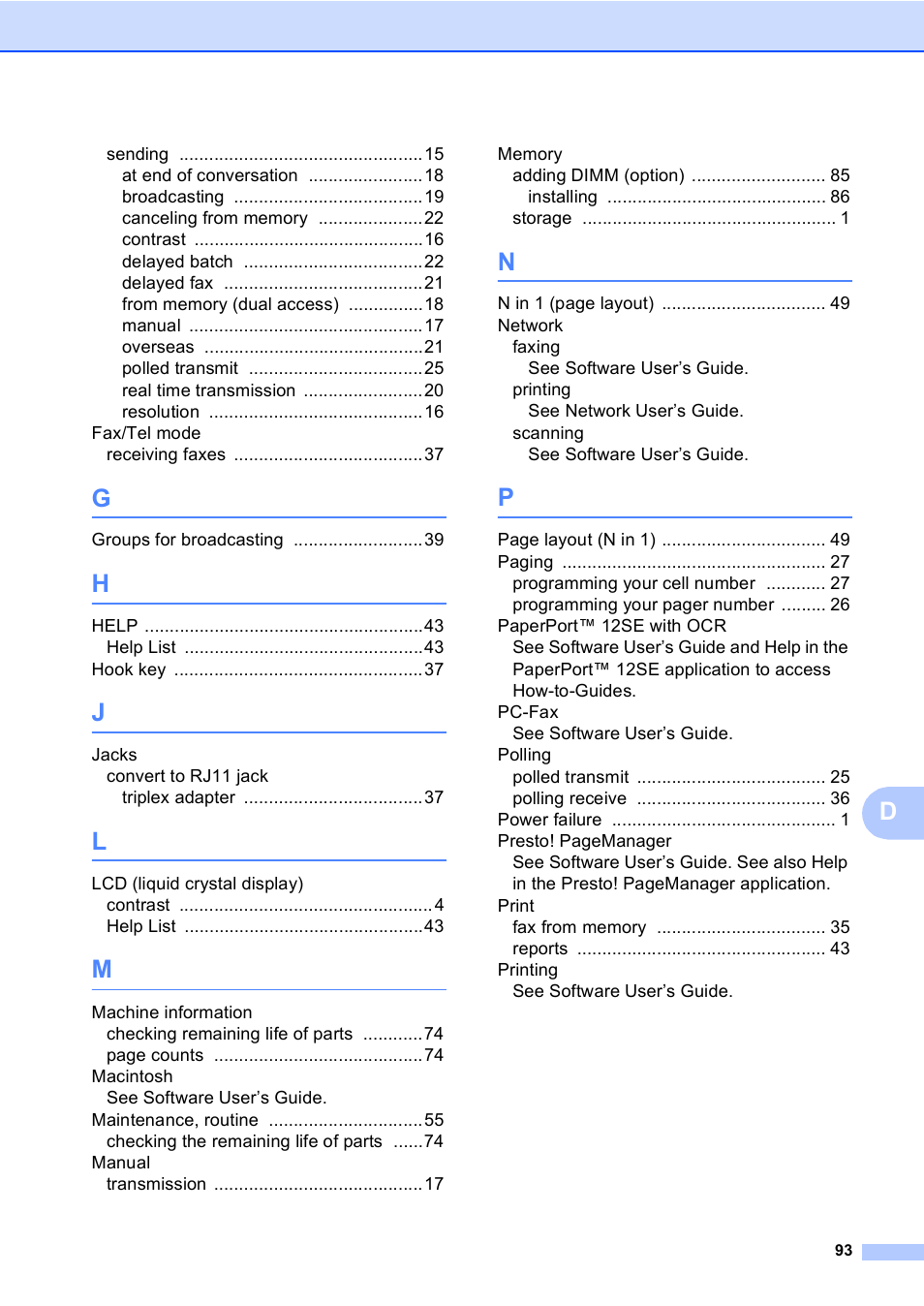 Brother MFC 9560CDW User Manual | Page 99 / 101