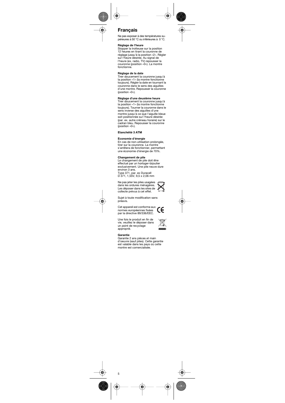 Français | Braun AW24 User Manual | Page 5 / 10