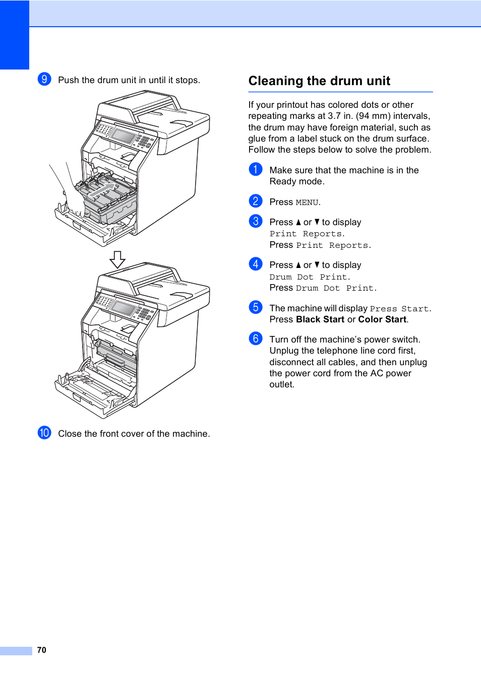Cleaning the drum unit | Brother MFC 9970CDW User Manual | Page 76 / 110