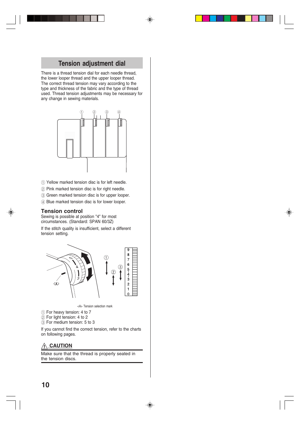 10 tension adjustment dial | Brother 3034D User Manual | Page 12 / 76
